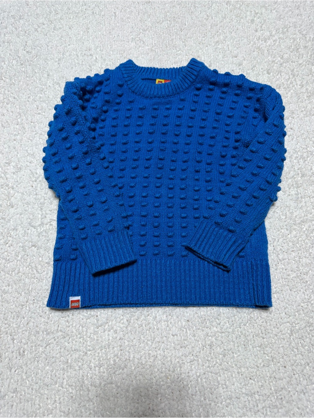 LEGO Target Blue Stud Knit Sweater Toddler 3T Textured